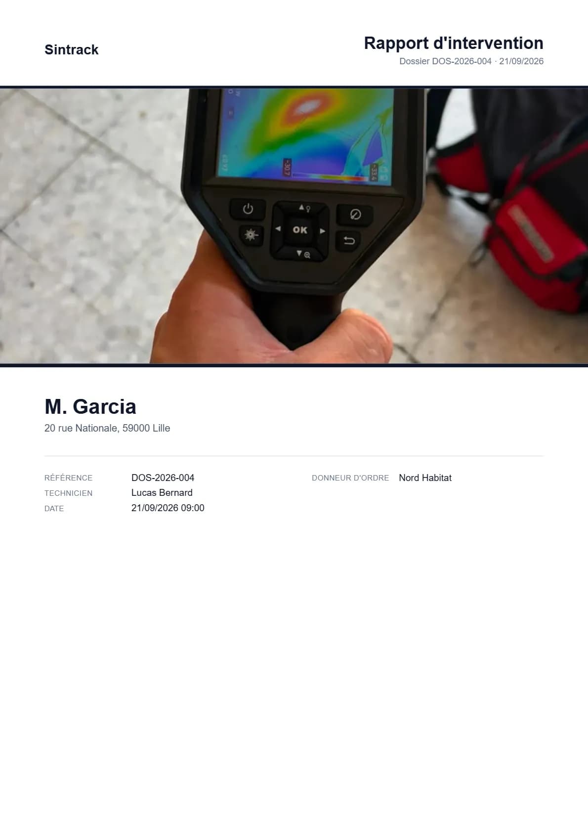 Couverture du rapport PDF généré automatiquement